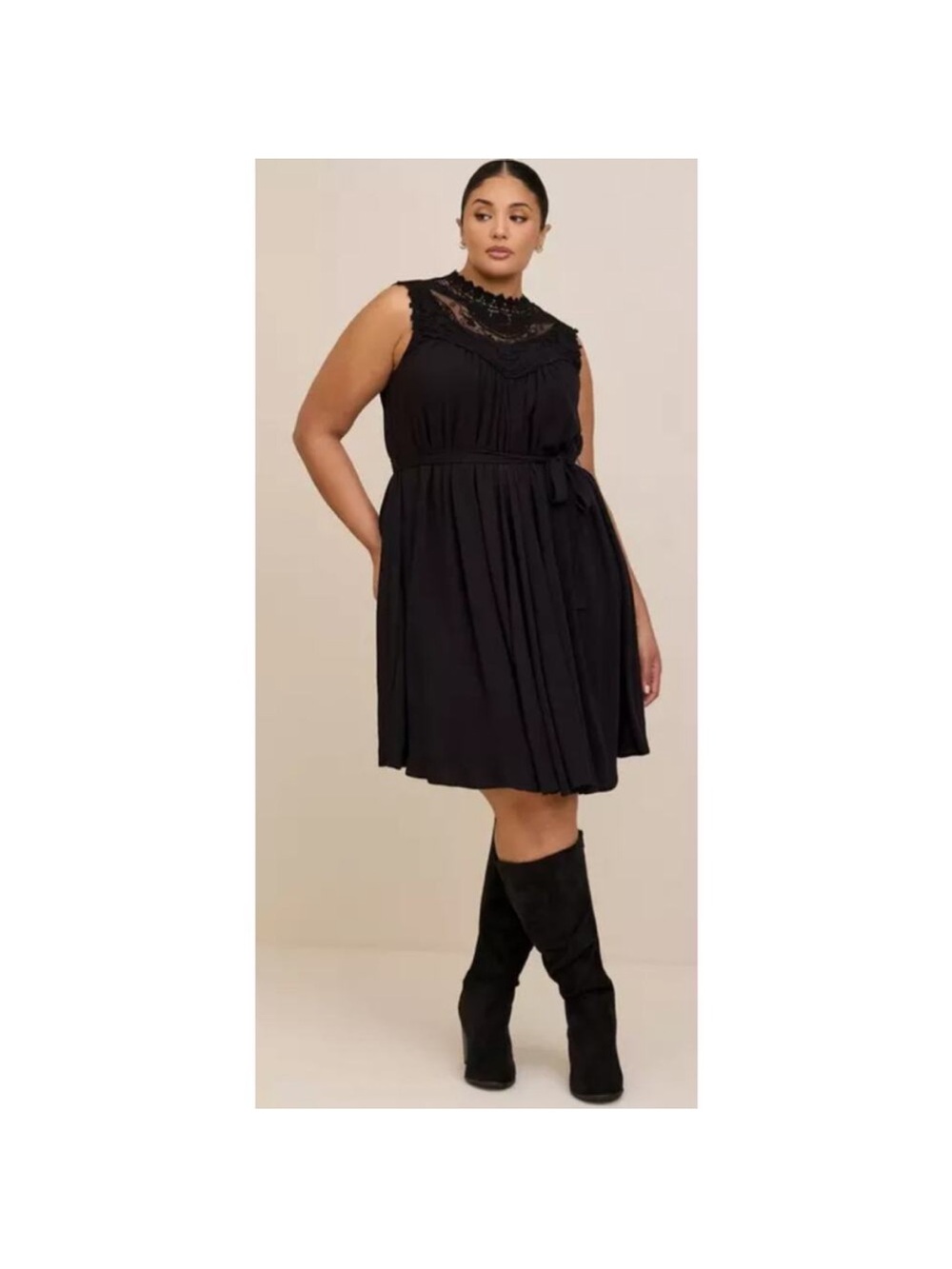 Torrid black crinkle gauze dress 00x